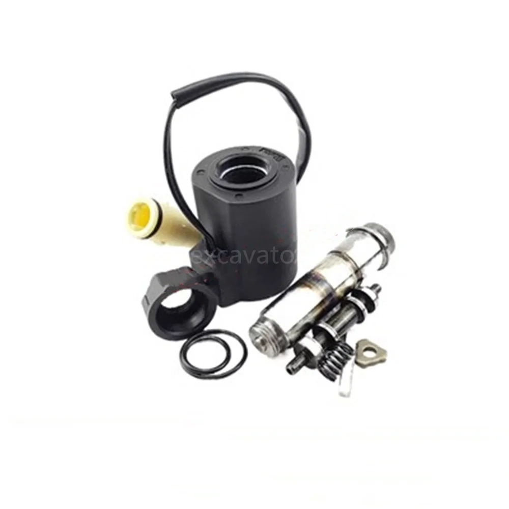 

For 14722625 EC55 140 210B 240B 290B 360B Pilot Safety Lock Rotary Solenoid Valve Coil Valve Core Threaded Pipe Excavator Parts