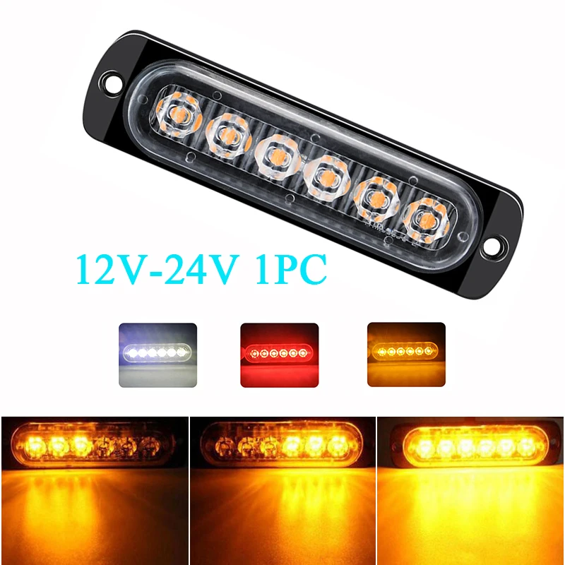 1PC Led Side Marker Lights Amber Recovery Car 12V-24V Lighting Orange White Red Grill Breakdown Flash Led Emerge Strobe Lights