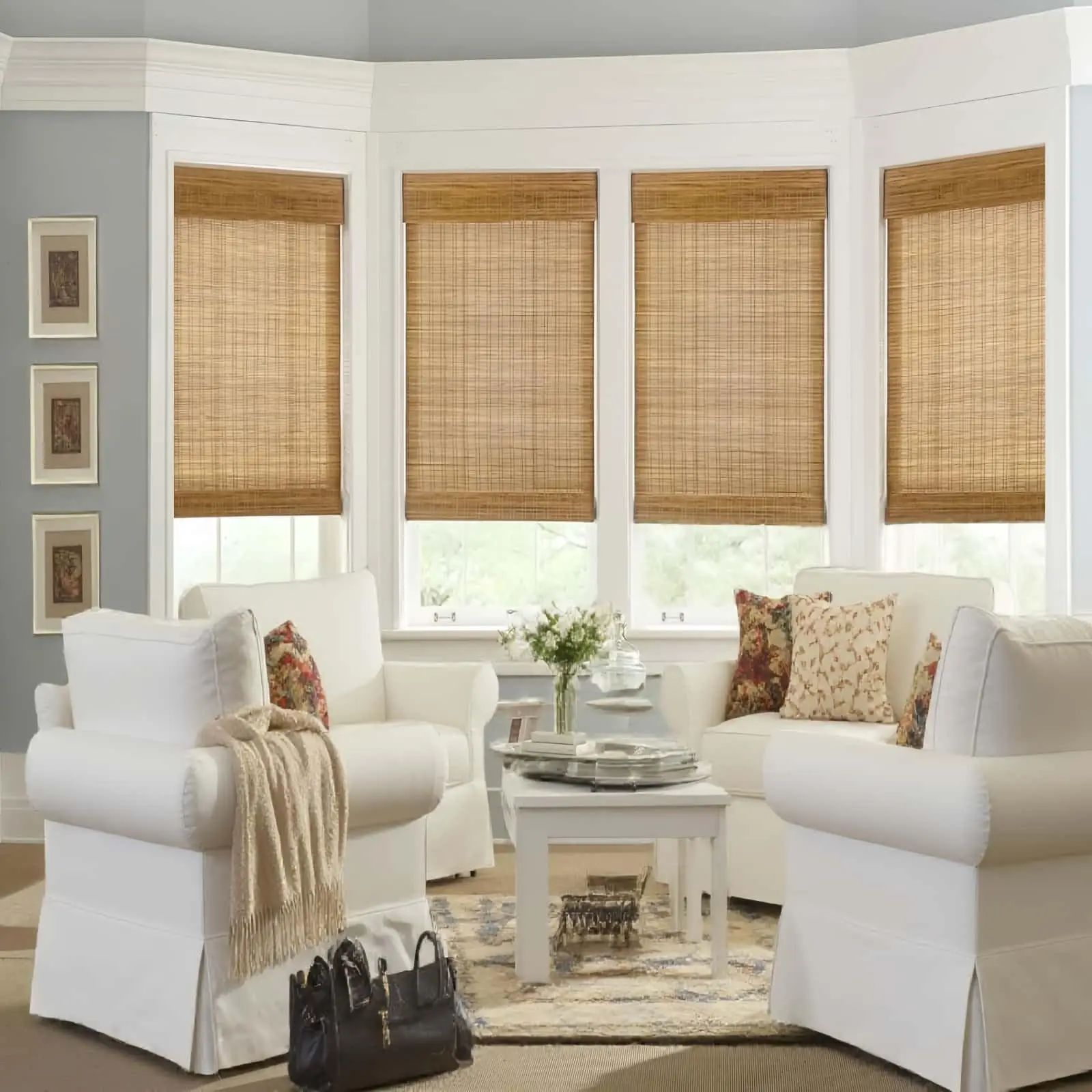Cordless No Drill Bamboo Roman Shades No Tools Light Filtering Window Treatment Roll Up Bamboo Blinds with Valance.70