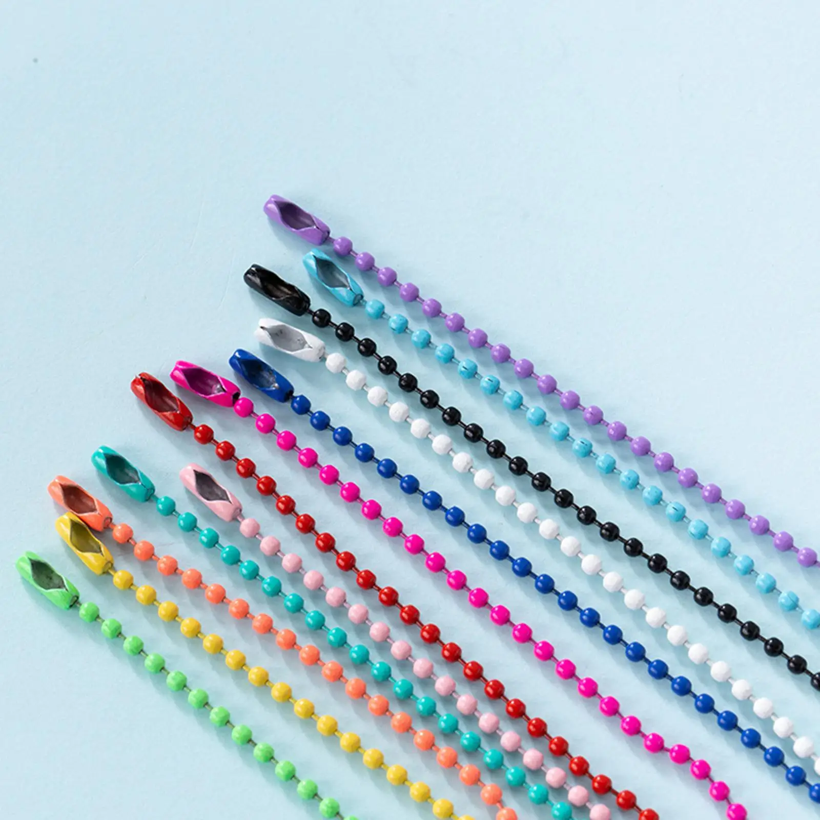Ball Bead Chain 2.4mm Connector Clasp Iron Bead Chain Key Ring Necklace Bracelet for Hanging Christmas Ornament