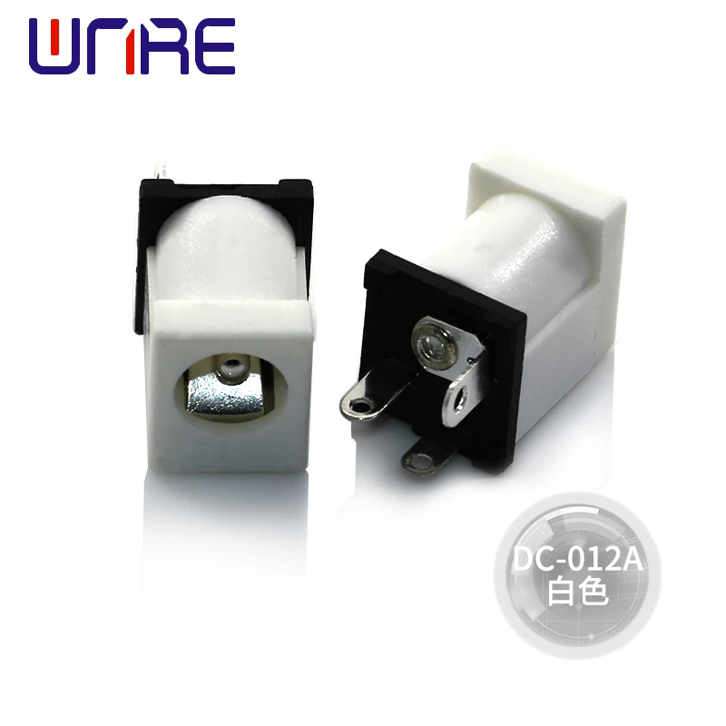 DC Power Socket DC-012A Vertical Interface White Connector Adapter Equipment Product Charging Port Female