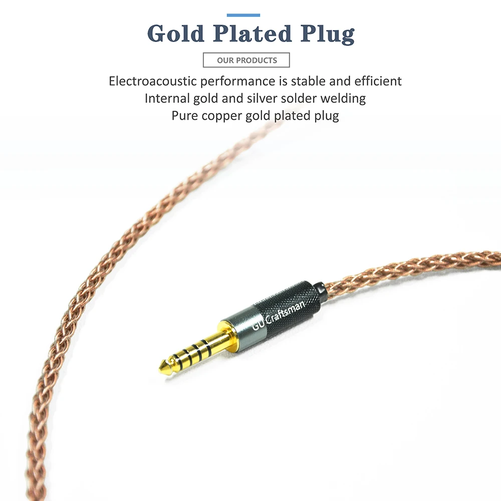 GUCraftsman 6N واحد الكريستال النحاس سماعة استبدال الكابلات ل Westone ProX10 ProX20 ProX30 ProX50 MACH20 30 50 60 70 80