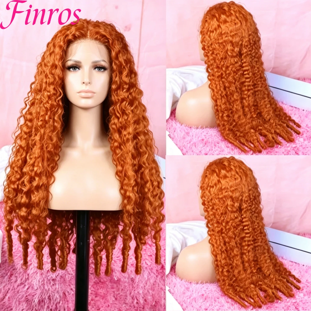 

Ginger Orange Ombre Burmese Curly Human Hair Wigs 13x6 13x4 HD Lace Frontal Wig #350 Colored Vietnamese Lace Front Human Hair Wi