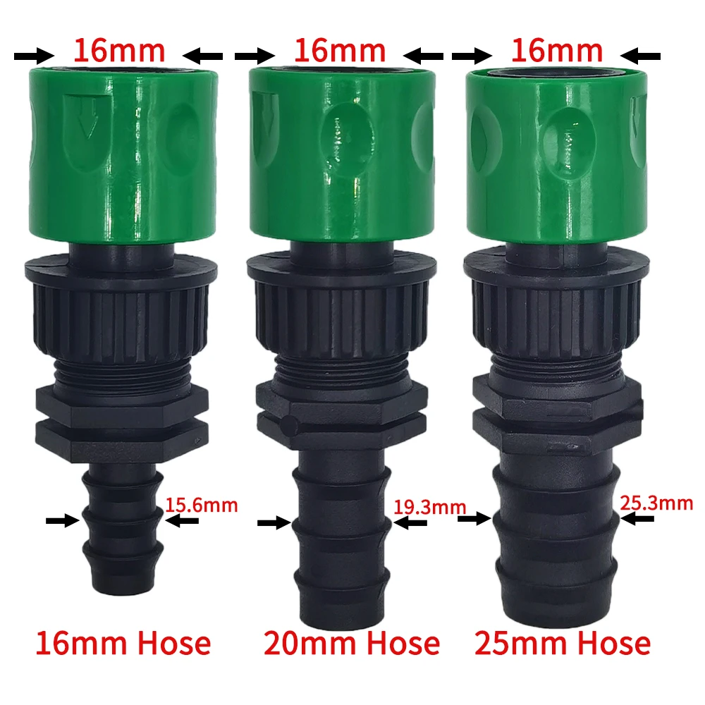 Oasis 3/4\'\' Quick Connector Nipple EURO Barb Threaded Adapter for 16mm 20mm PE Hose Pipe Garden Drip Irrigation Watering System