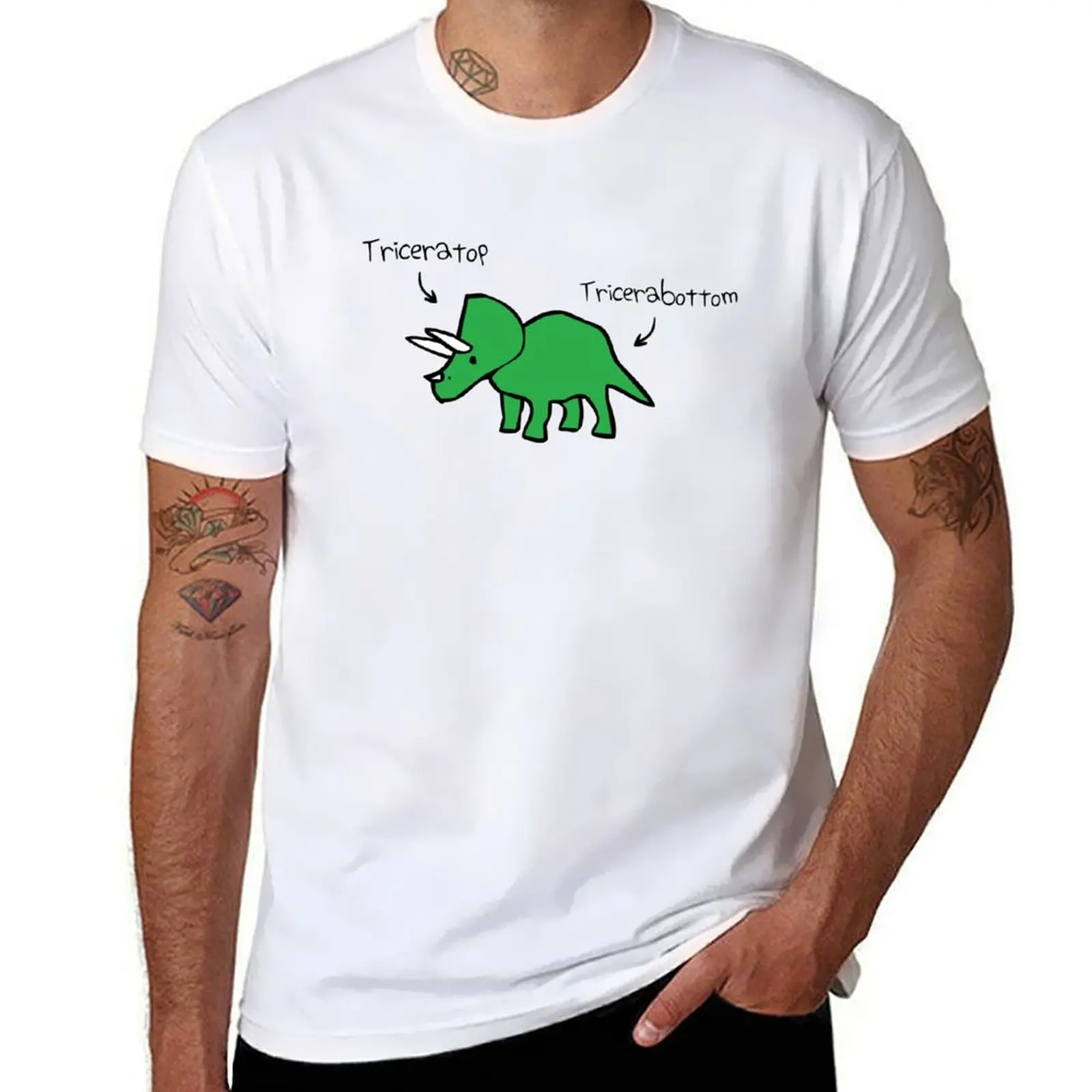 

Triceratops Tricerabottom T-Shirt cotton t shirt man t shirt man cotton T-Shirt