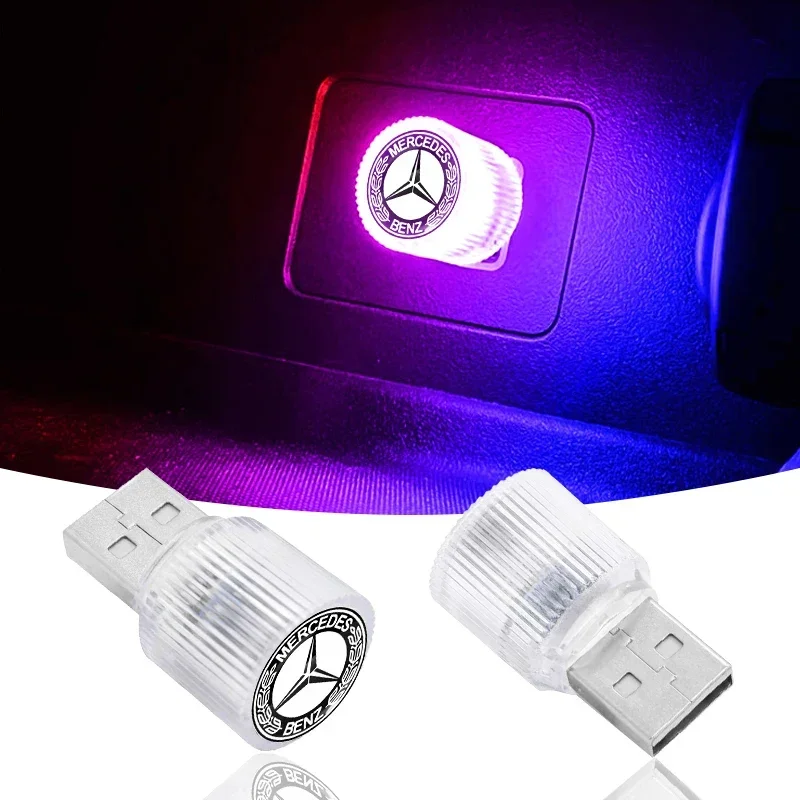 Mini USB LED Car Light Auto Interior Atmosphere Light For Mercedes Benz AMG W204 W205 W203 W211 W212 W213 W201 W210 W124