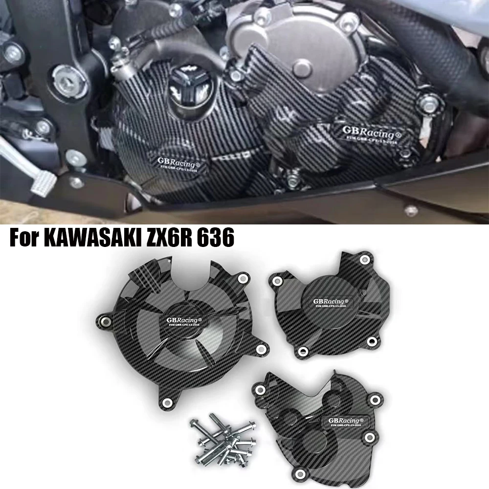 

FOR KAWASAKI Motorcycle Engine Hood GBRacing Protective Cover Accessories ZX-6R ZX636 2007-2025 2008 2009 2020 2021 2022 2023