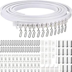 Curtain Rail White Modern Style Visible Track Nano Silencer Curtains Accessories Plastic Bendable Curtain Track