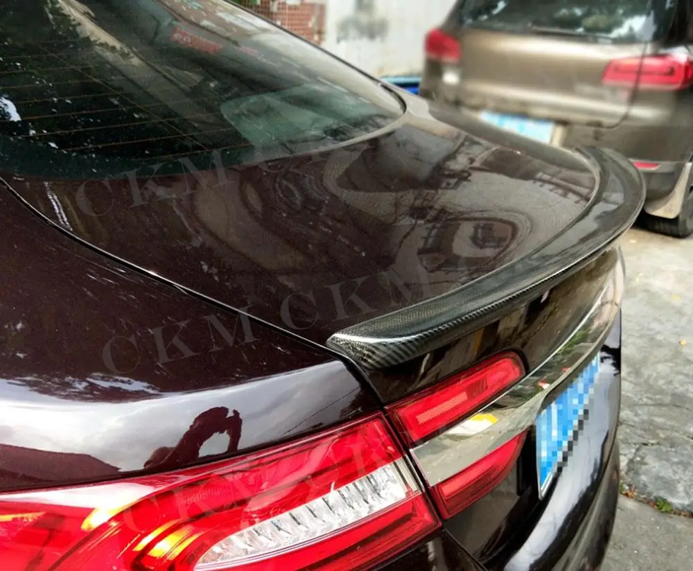 CKMUUER Carbon Fiber Rear Trunk Duck Spoiler Wing Rear Boot Spoiler Wing Trims for Jaguar XF X250 XF X260 2009-2019 - view 6
