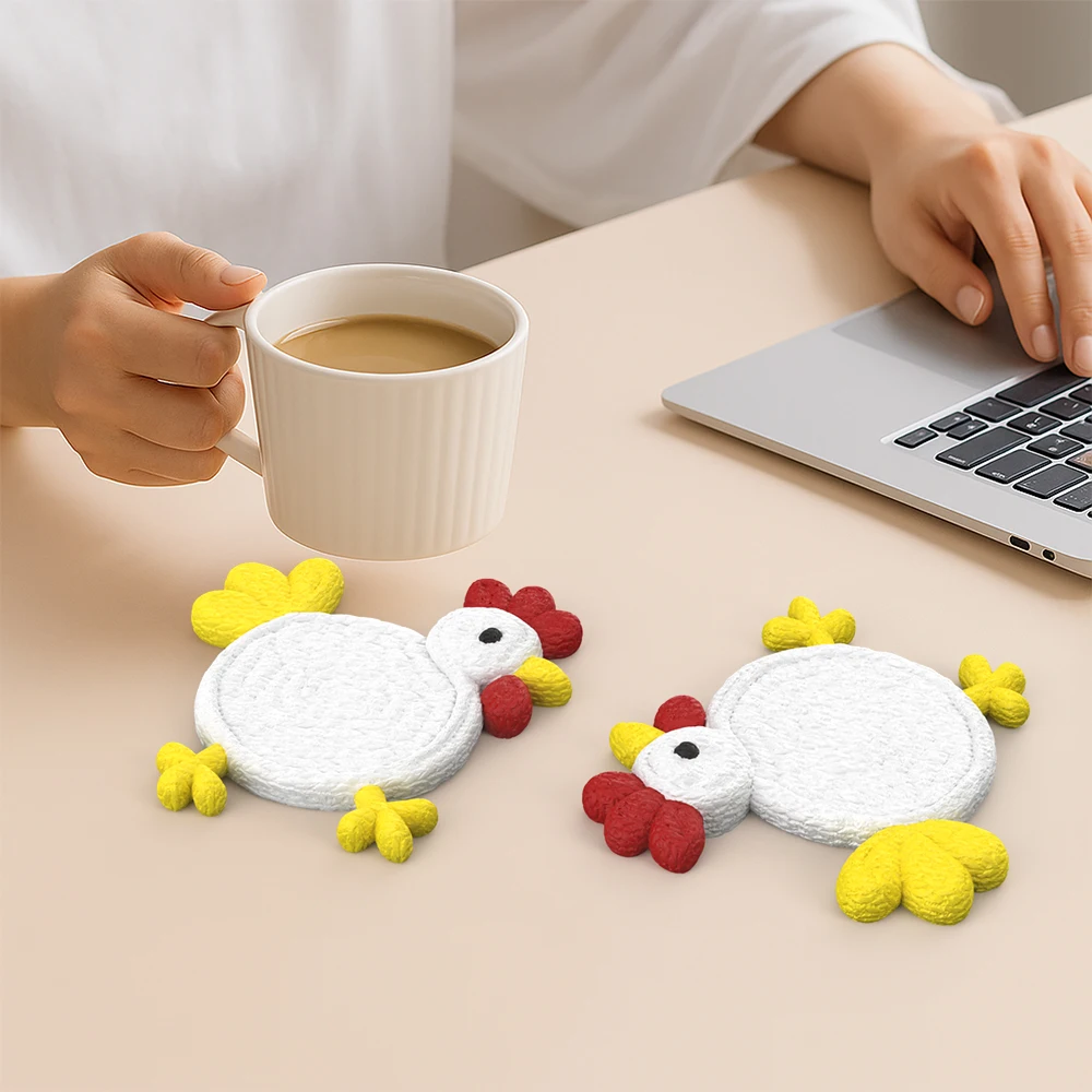 Hahnenuntersetzer, einzigartige und interessante Untersetzer, wärmeisolierende Untersetzer, Kaffee- und Teetassen-Matten, Tischgeschenke