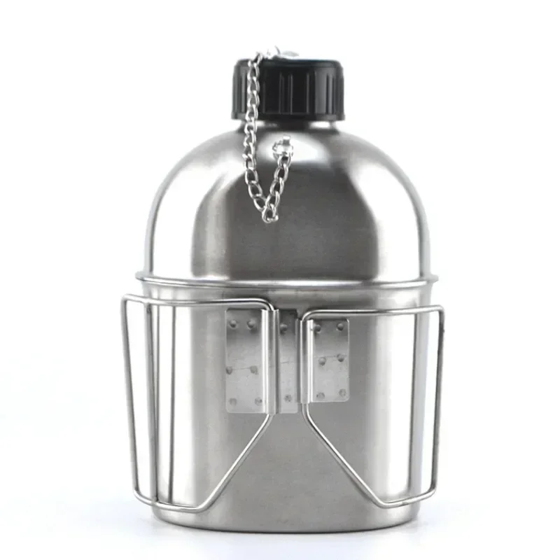 2-4pcs 1000ml 600ml Stainless Steel  Canteen Cup Set with Cover Bag for Outdoor Camping Hiking Backpacking Survival