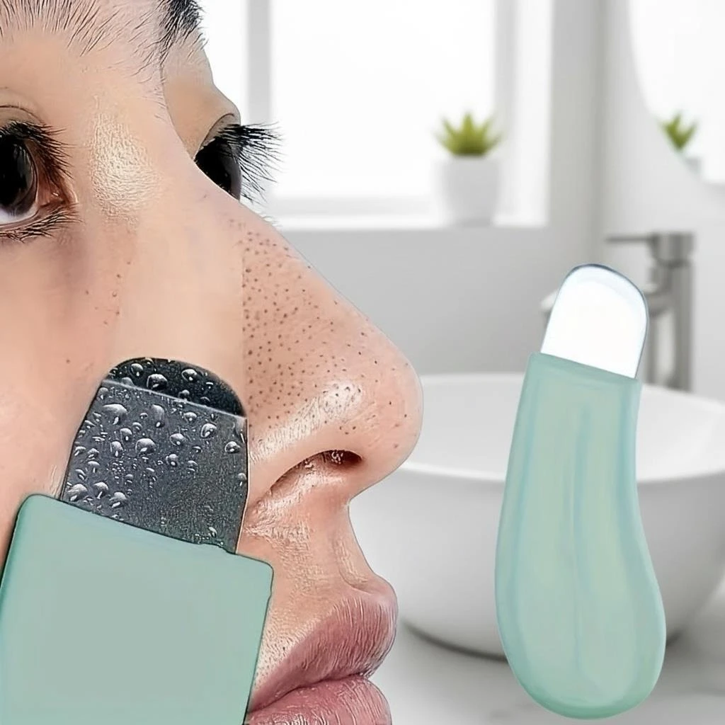 Pore Cleansing Device Gentle Pore Cleansing Brush Safe Pore Cleansing Product for Men and Women Textured Non Skincare Brush Head Comfortable Light Green Handle Perfect Gift for Easter and Eid for Effortless Pore Cleansing - Detail 1