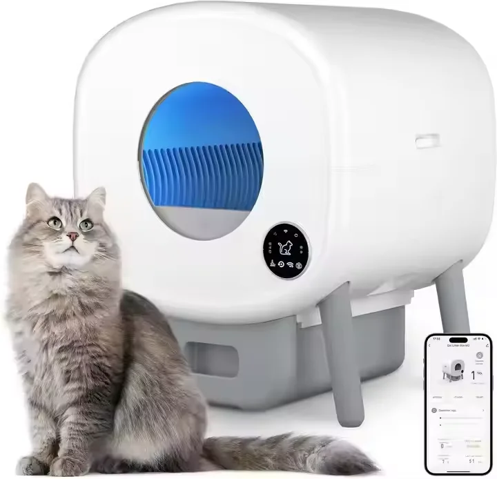 

OEM Cat Box Self Cleaning Smart Cat Box Toilet Robot APP Control 65L Large Automatic Cat Box Self-cleaning