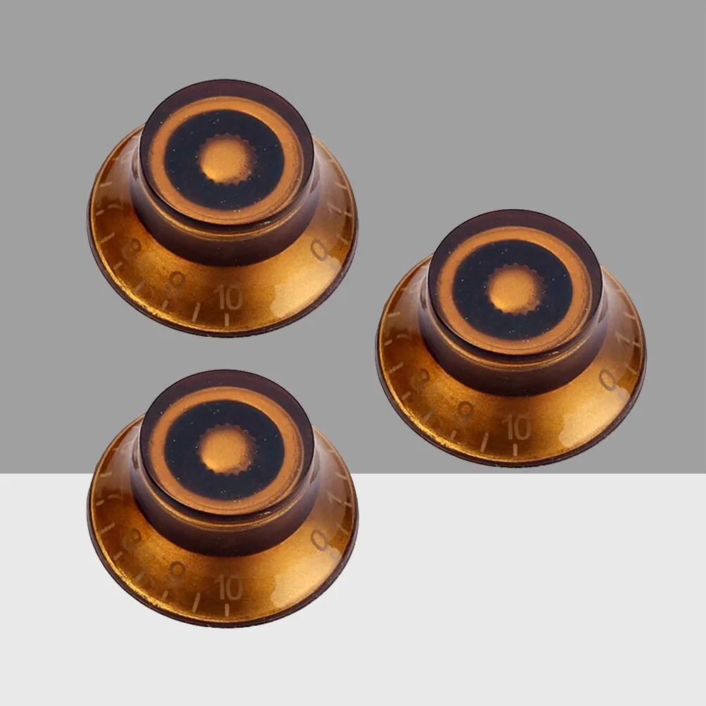 

3pcs Guitar Knobs Light Brown Volume Tone Control Caps For Electric Guitar Replacement Parts Style Speed Potentiometer