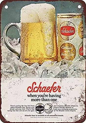 1973 Schaefer Beer Vintage Look Reproduction Metal Tin Sign 8X12 Inches