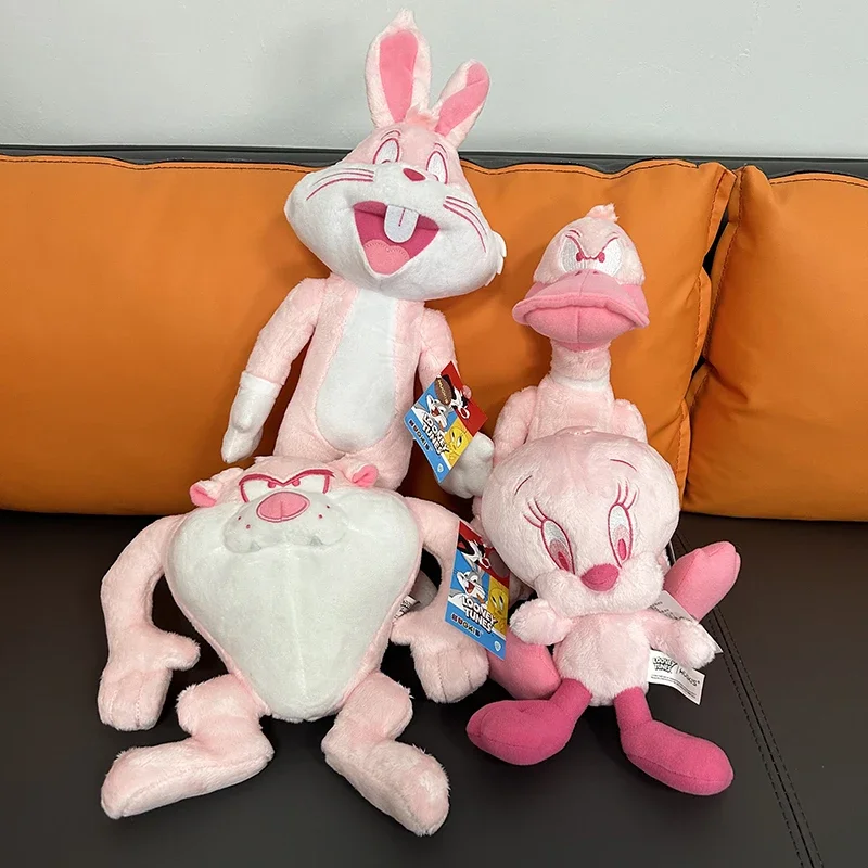 Pink Series Looney Tunes Plushies Cute Kawaii Pink Bugs Bunny Plush Toy Tweety Bird and Daffy Duck Stuffed Doll Toys