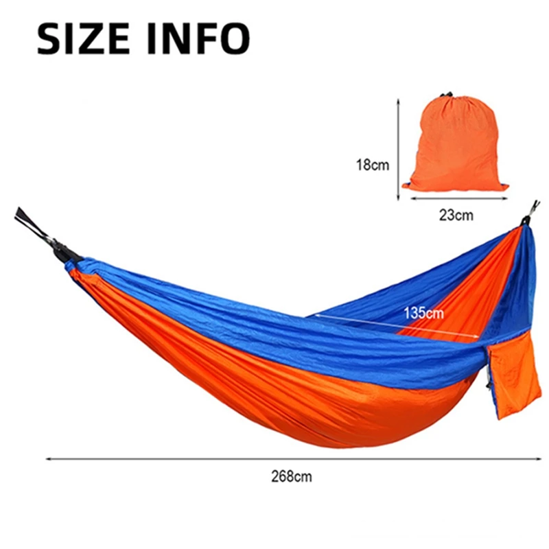 HooRu Ultralight Camping Single Hammock Portable Folding Picnic Double Swing Bed with Pocket Lightweight Sleeping Hanging Bed