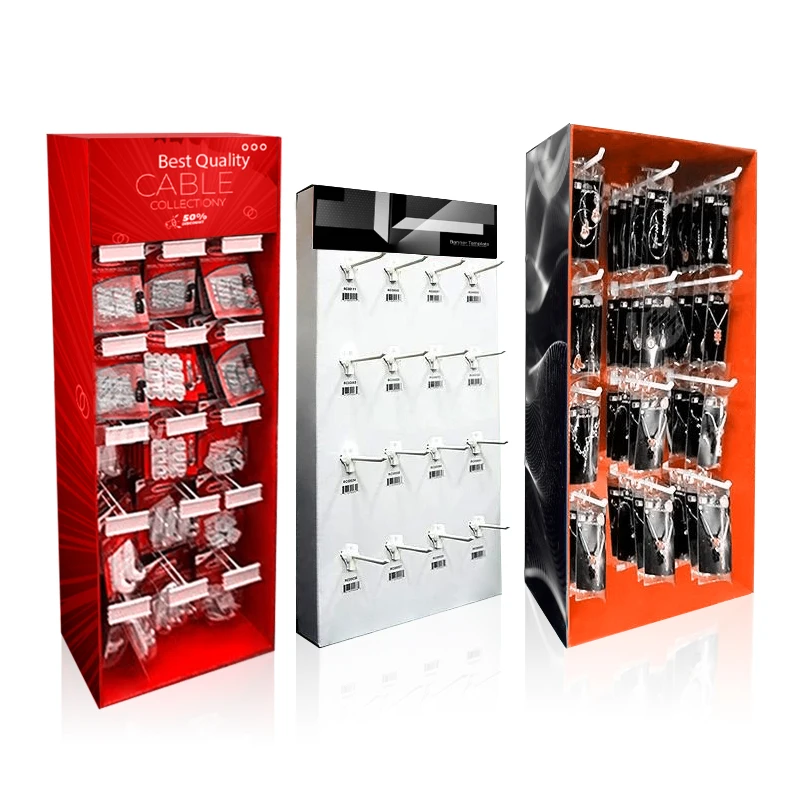 custom.Custom Supermarket Corrugated Power Wing Displays Paper Hook Display Stand Cardboard Sidekick Display