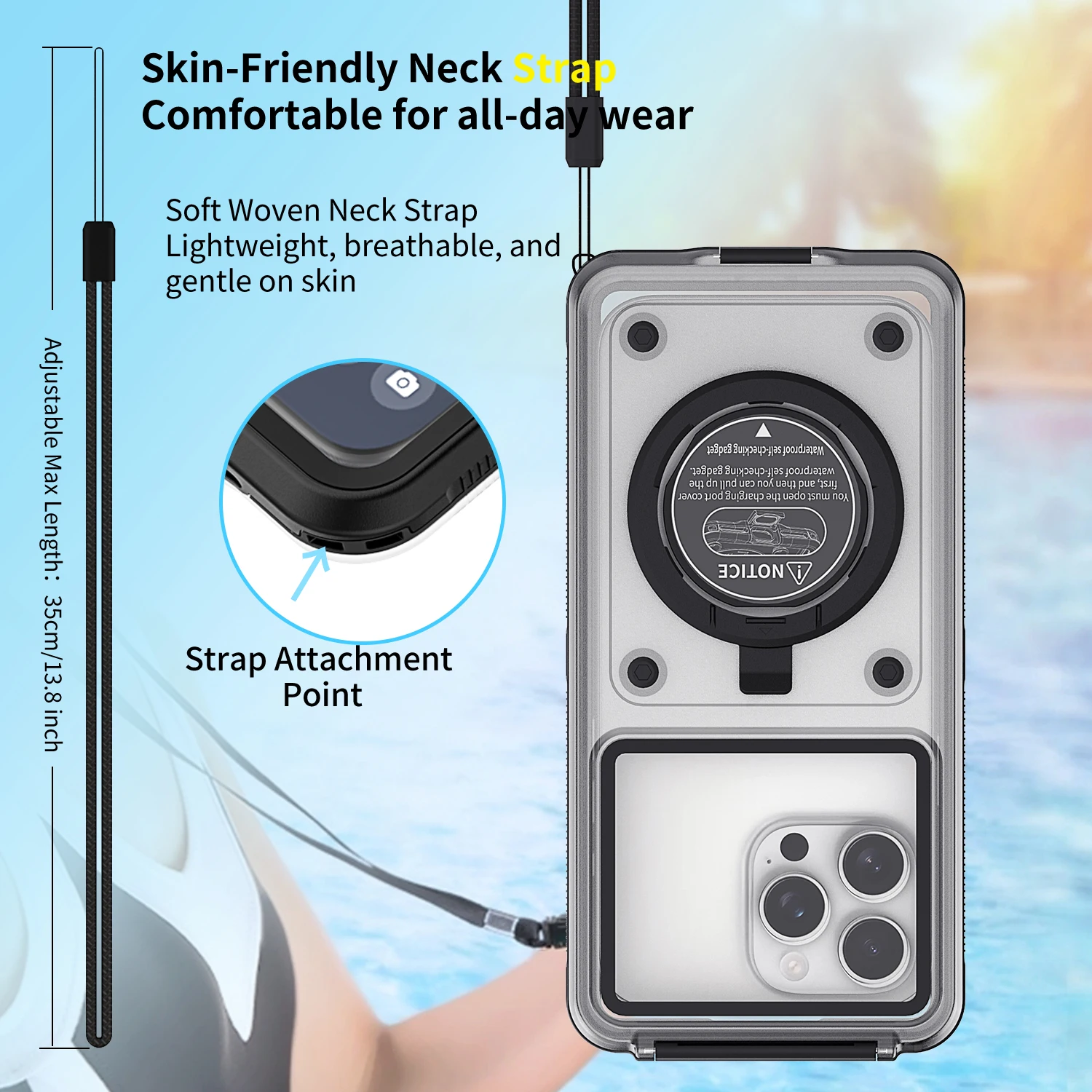 15 Meter Tiefwasserdichte Handyhülle, Geeignet für 6,9-Zoll-Geräte, Passend für iPhone, Samsung, Redmi, Etc, Vivo, Google, Oppo – Detail 5
