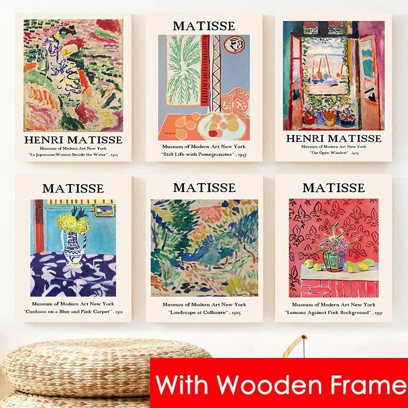 

Матисс Ретро постеры с рамкой абстрактный пейзаж настенное искусство винтажная картина на холсте настенные панно для гостиной домашний декор