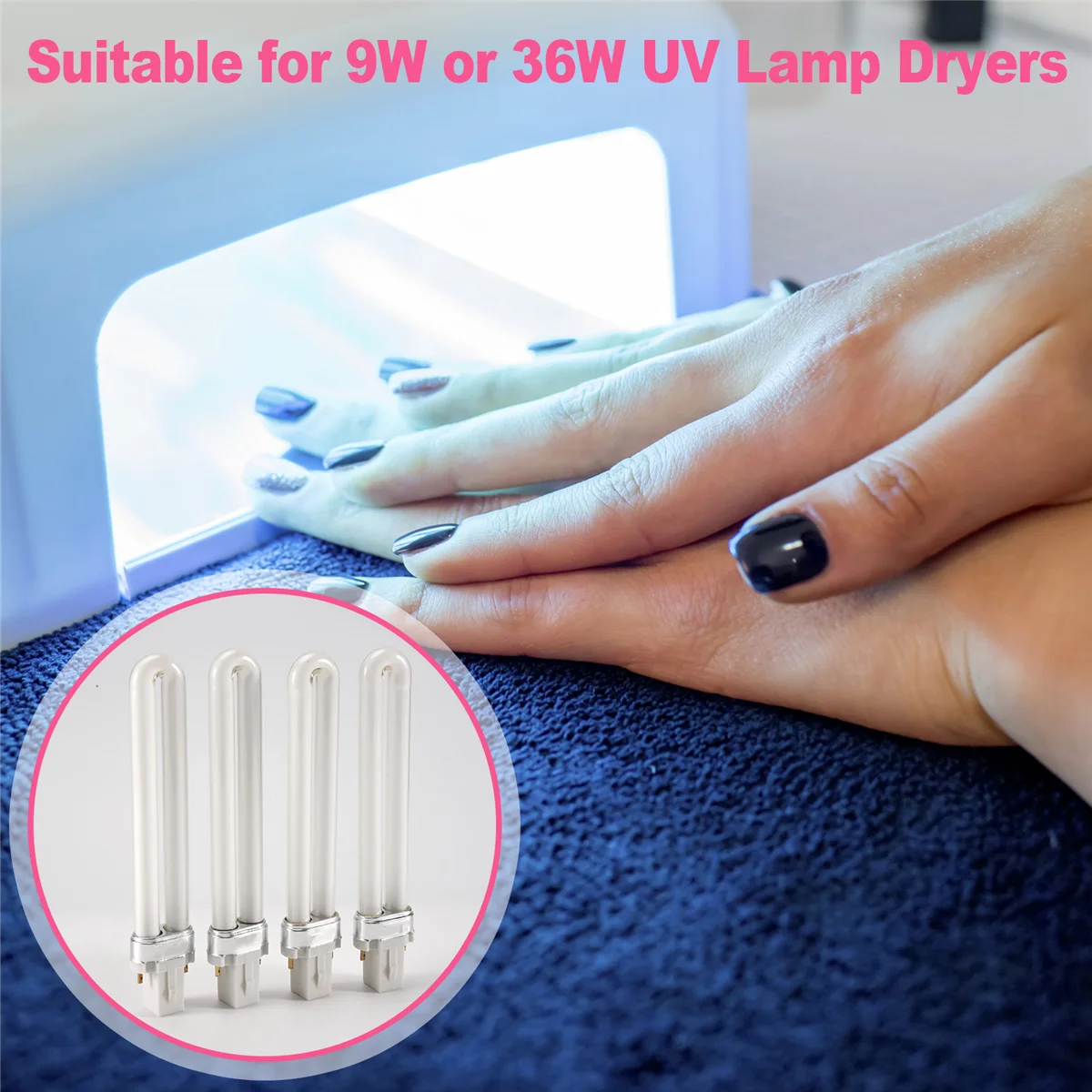 BABP 4 x 9W Nail UV Light Bulb Tube Replacement for 36w UV Curing Lamp Dryer