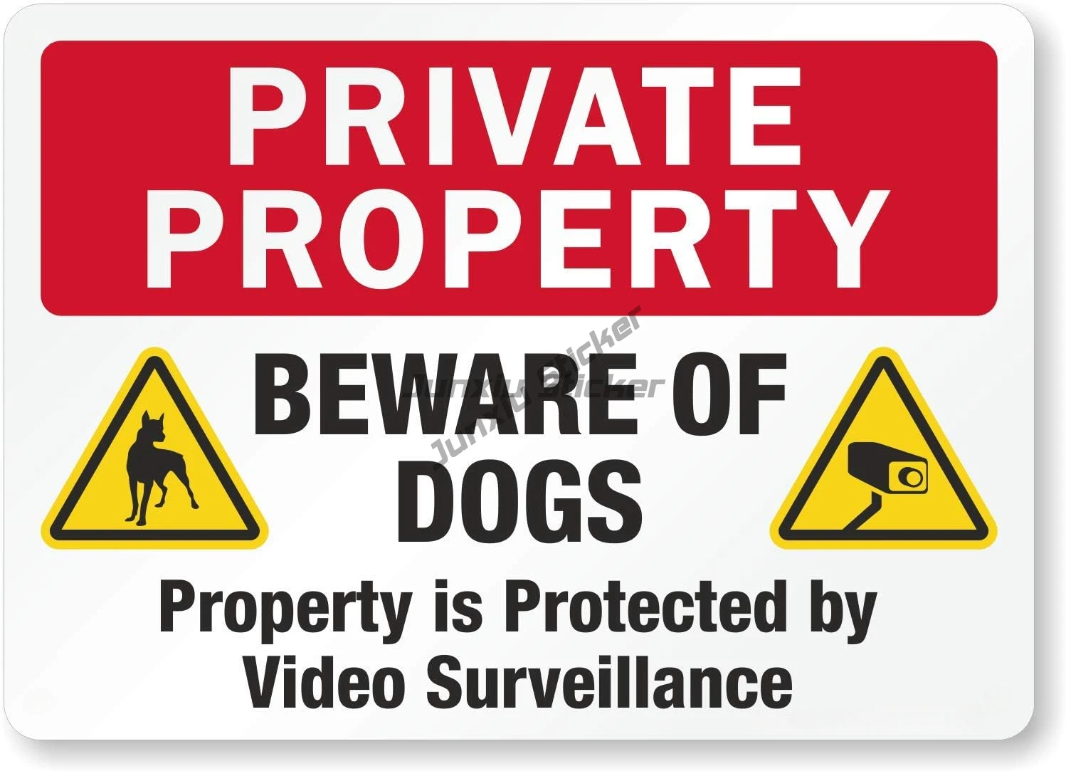 

SmartSign Private Property Beware of Dogs Sign with Stake Property Protected By Video Surveillance Sign Waterproof Sticker