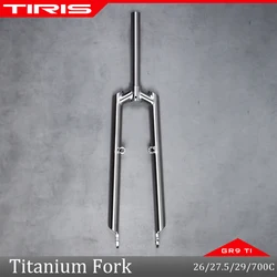 TIRIS-QC5 Titanium Bike MTB Fork, Touring Road Gravel 29, Bicycle Accessories, Cycling Parts, Rim V Brake, 700C custom