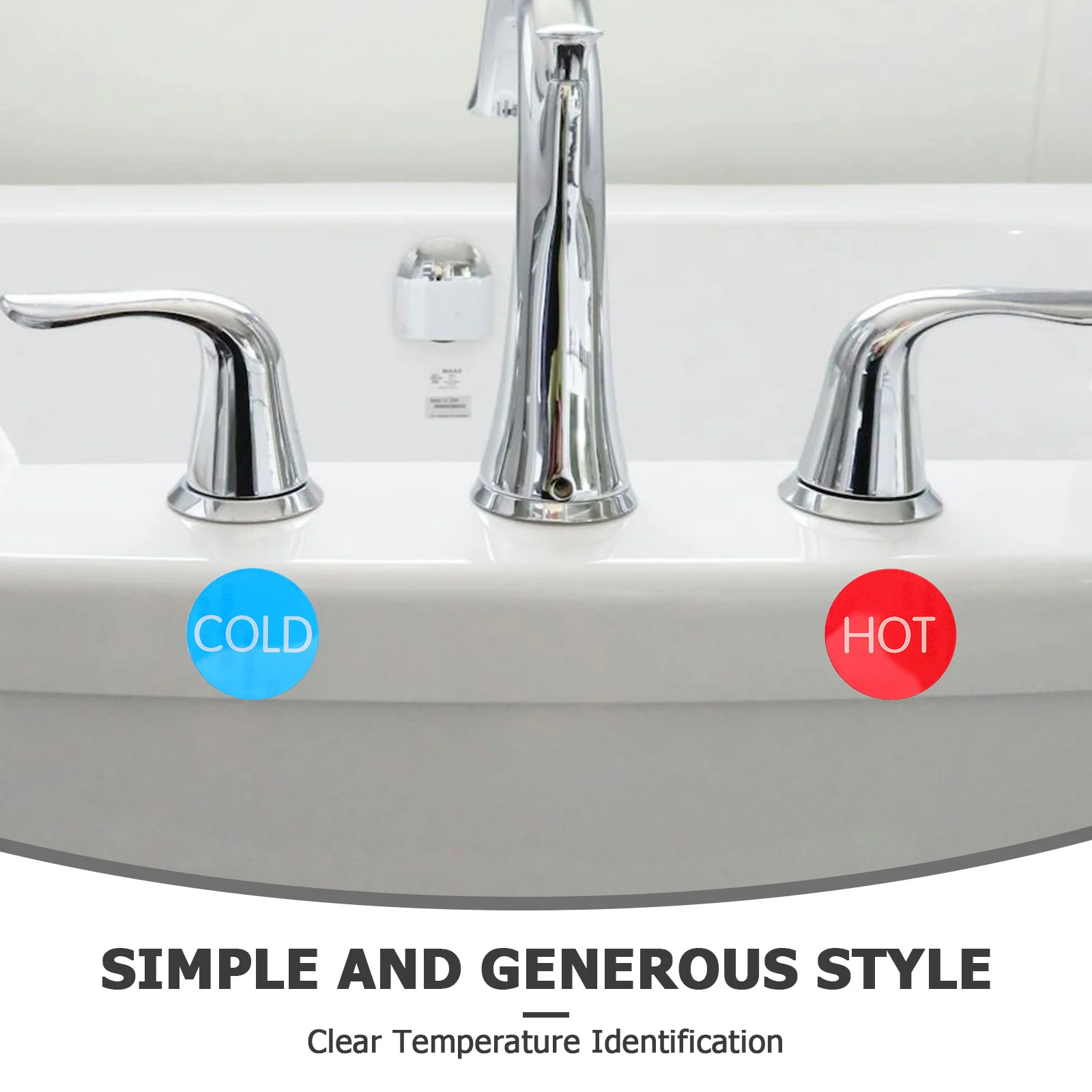 Hot and Cold Water Label Decal Signs for Faucets Stickers Indicator Logo Acrylic Hot/cold