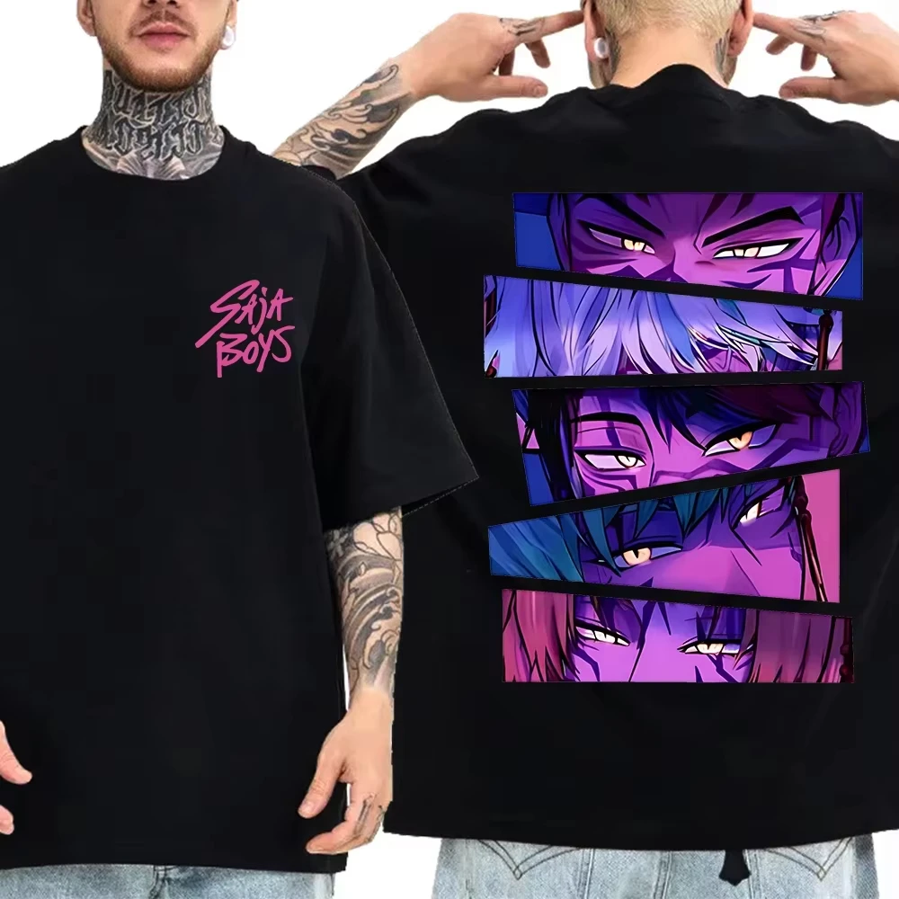 

Kpop Demon Hunter Saja Boys T-shirt Men's Women's Plus Size Casual Short Sleeve Crew Neck Cotton Tee Unisex Fashion Street Tops