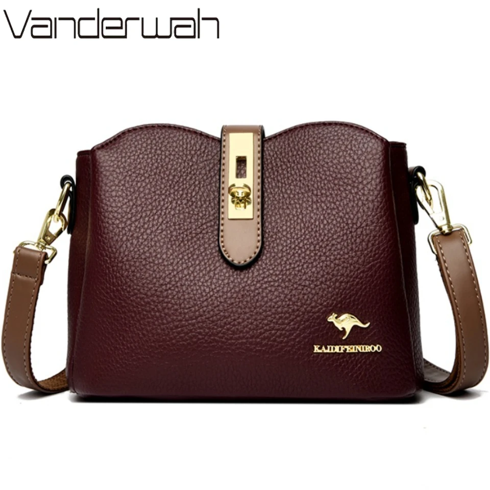 

Натуральная брендовая мягкая кожаная сумка-мешок, дизайнерские сумки через плечо для женщин, кошельки высшего качества, сумка, хит продаж, трехслойная сумка