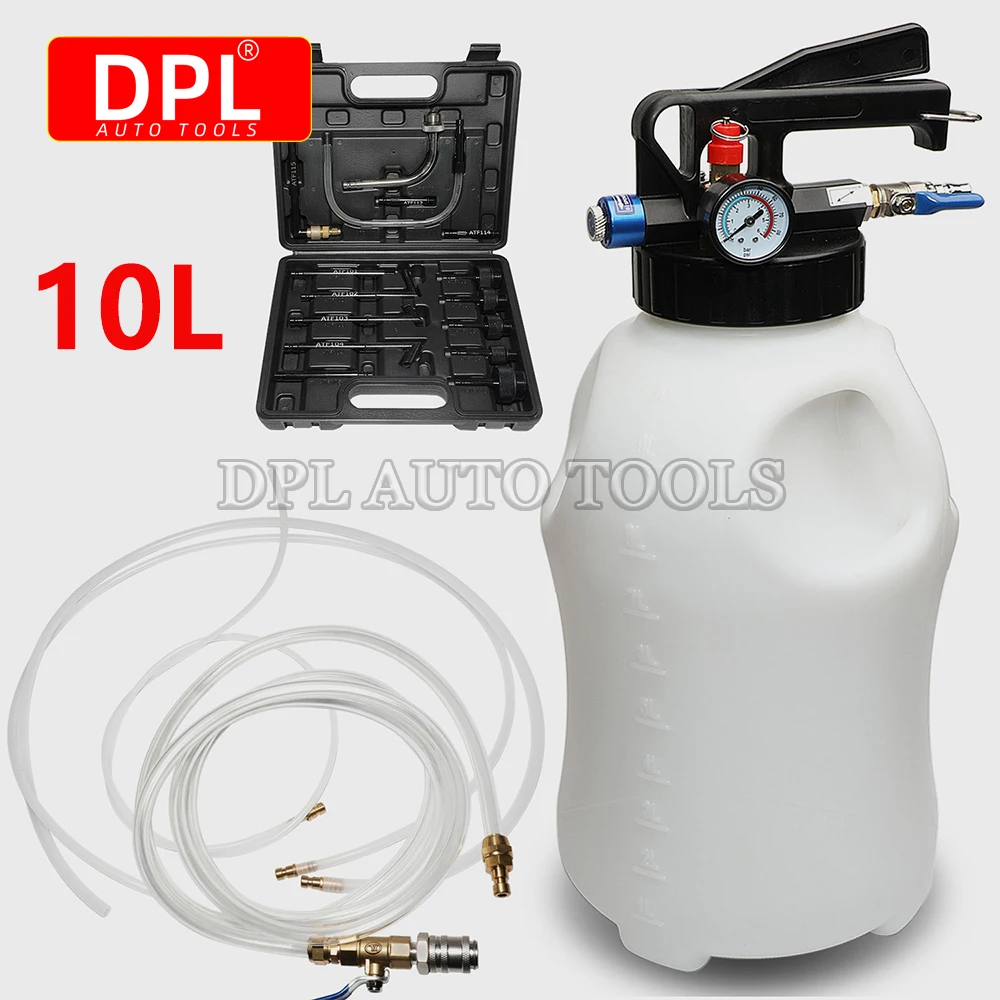 10L Pneumatic Transmission Fluid Pump Extractor and Dispenser, Gearbox Oil Transfer System Refill Fill Evacuator Tool Kit