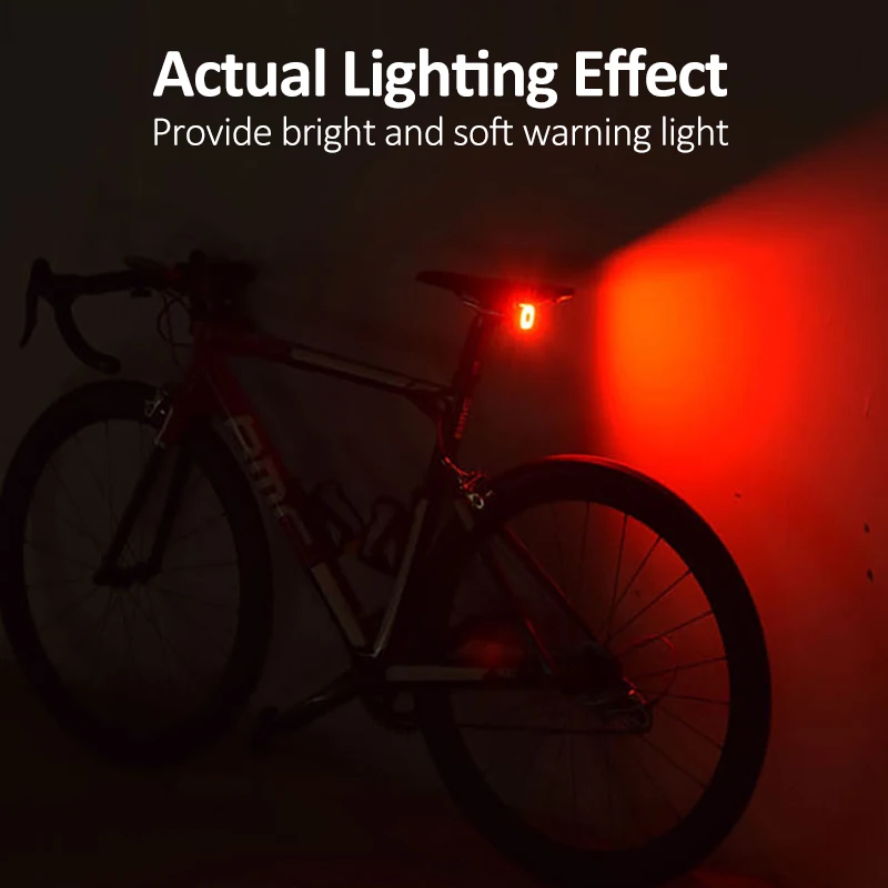 Enfitnix CubeLite II Bike Smart Brake Sensing Taillights USB MTB Road Bicycle Night Riding Light LED Alert Long Strip Lights USB