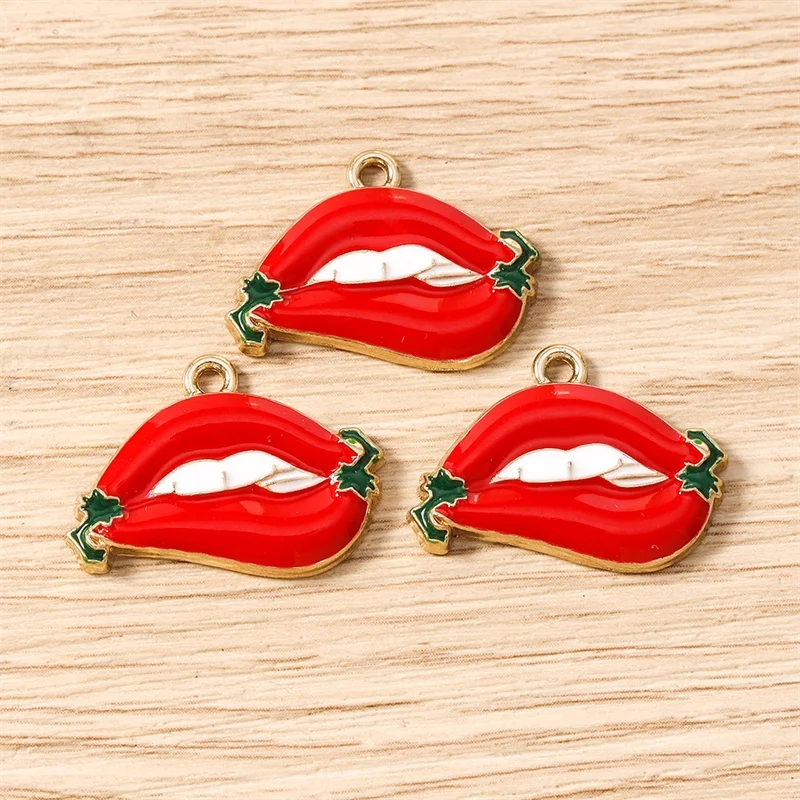 

Tusember 10pcs 18*25mm Cute Elegant Women Kiss Lips Charms Pendant for Necklaces Earrings Bracelets DIY Jewelry Making Craft