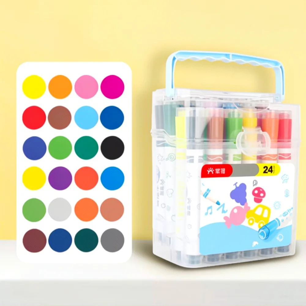 Educational Stamp Markers Set For Children Drawing Watercolor Pens Washable Art Craft Supplies Student Doodle Tools