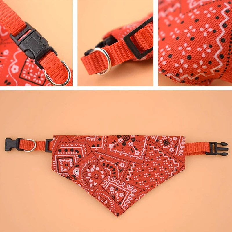 Pet Triangle Bandana Adjustable Dog Cat Scarf Printed Puppy Neckerchief Collar Bib Saliva Towel Pet Grooming Accessories view 4