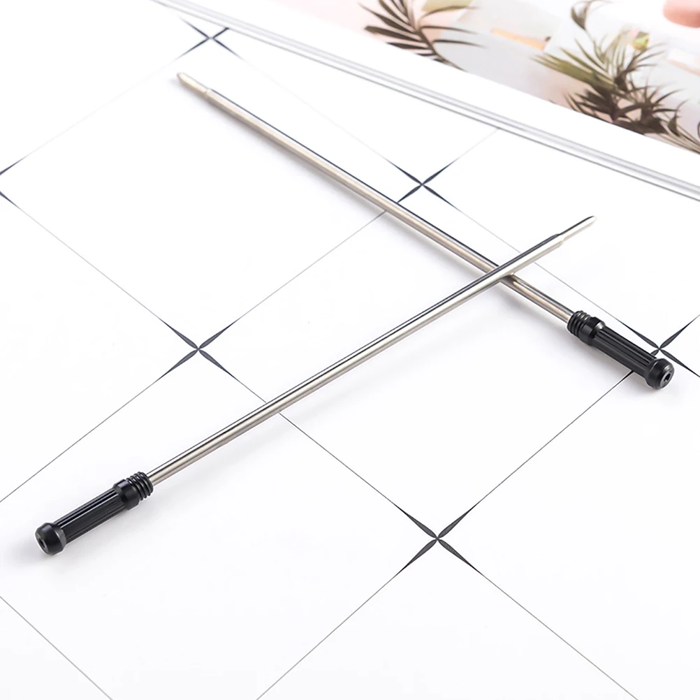 

50 шт. стержни для шариковых ручек, черные металлические чернильные стержни средней точки для офиса, школы, домашнего использования, плавное письмо, быстросохнущие