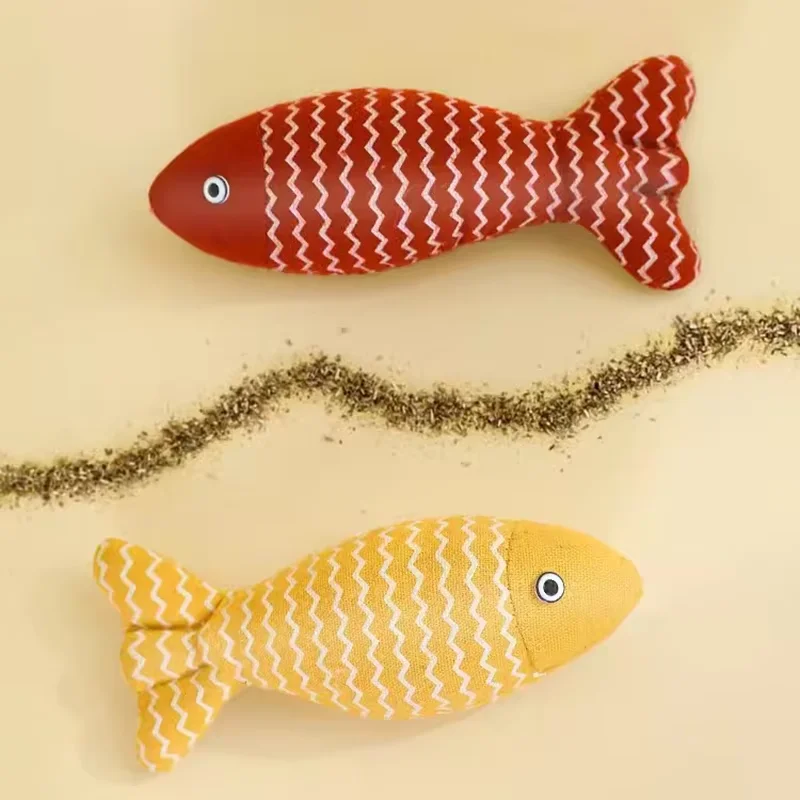 Cat Fish Toy Cat Scratcher Catnip Toy Interactive Simulation Fish Cat Mint Fidget Toys Stuffed Playing Toy For Cat Kitten