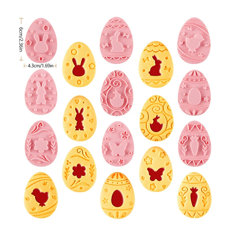 9 szt. Wielkanocny królik foremka do ciasteczek plastikowy króliczek z foremka do wykrawania ciasteczek do wytłaczania stempli przyjęcie wielkanocne pieczenie ciasta przybory do dekoracji
