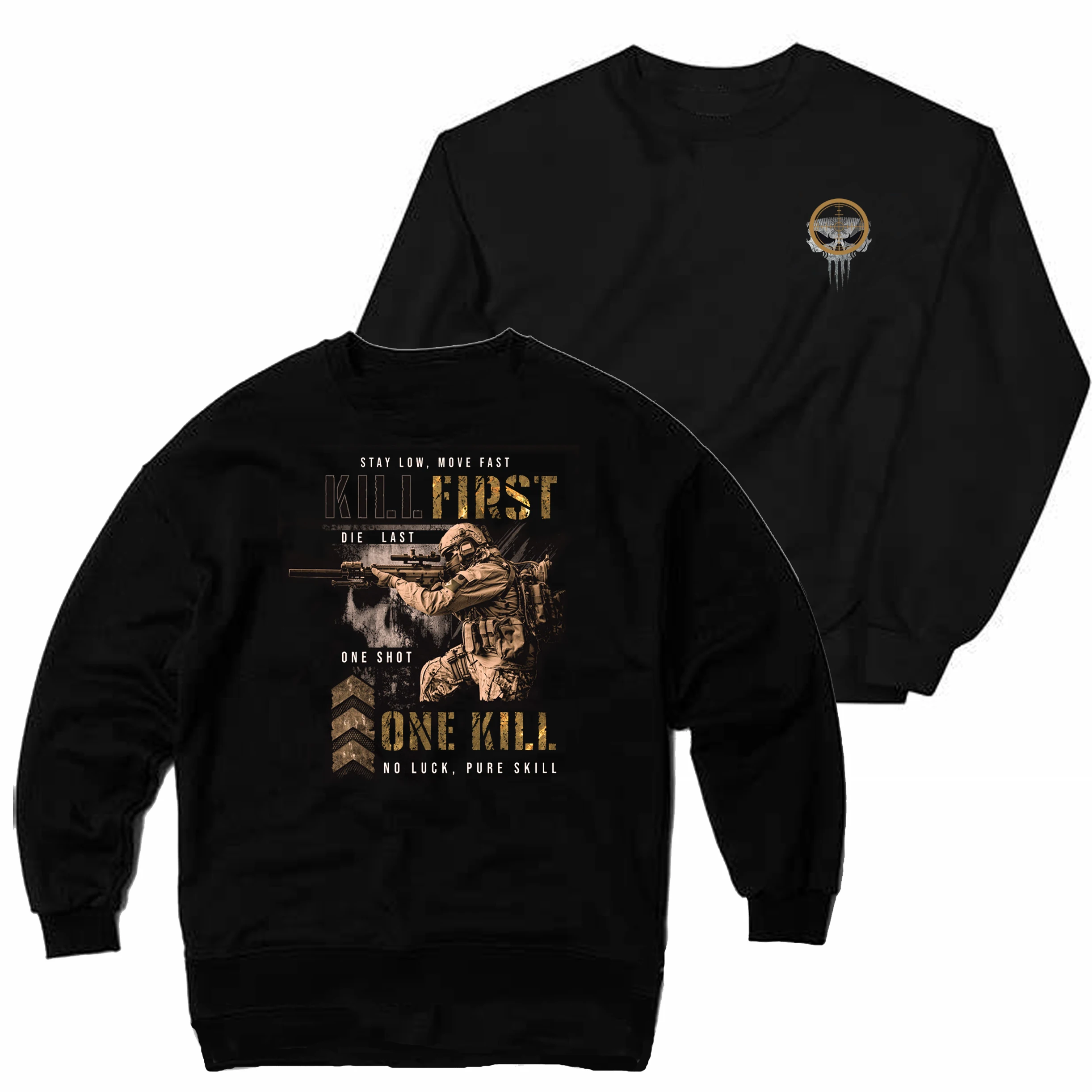 Stay Low Move Fast. Military Sniper Pullover Hoodie New 100% Cotton Comfortable Casual Mens Sweatshirt Grunt Streetwear