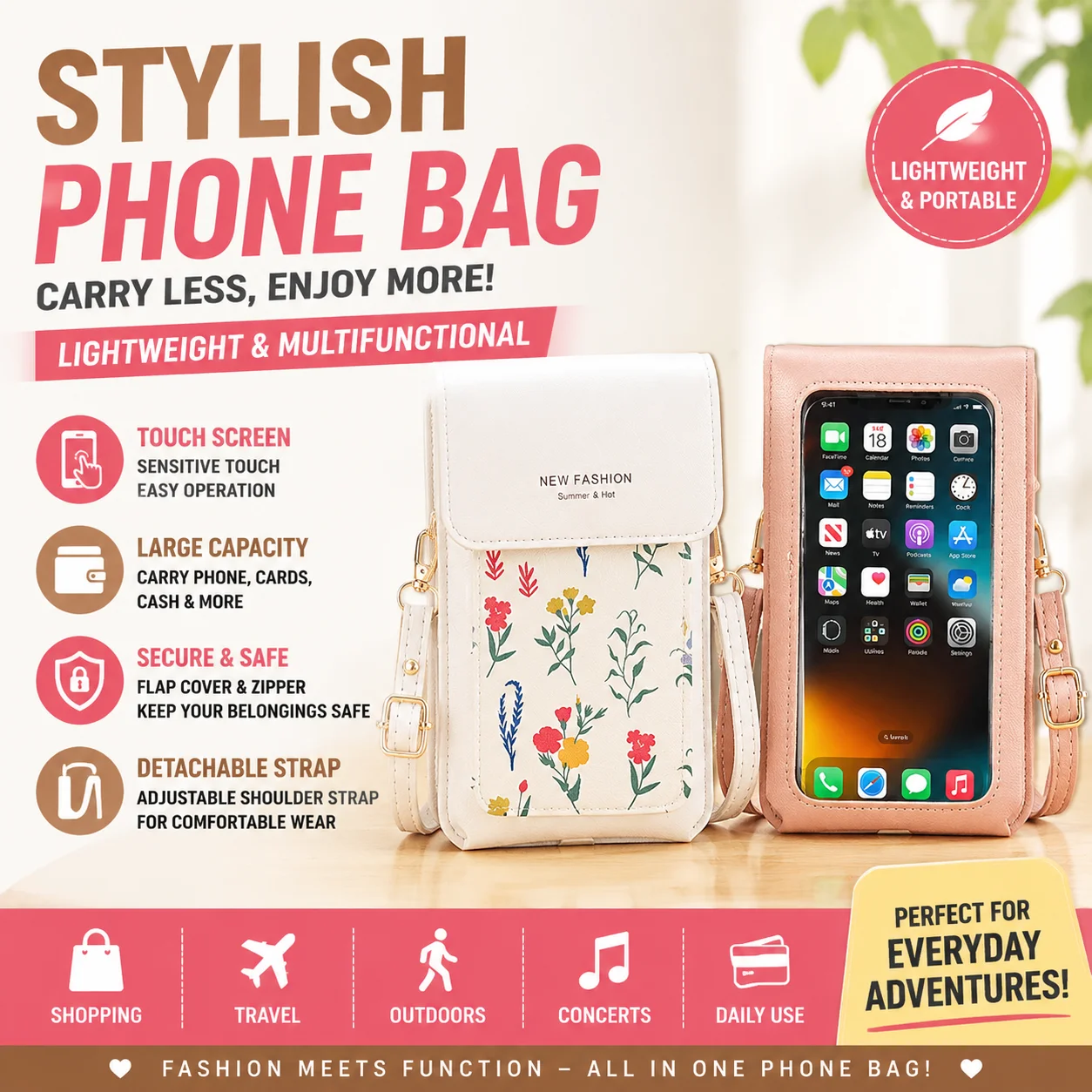 

Touchscreen mobile phone bag, women's crossbody bag,new trendy key for women,mobile phone small shoulder bag,single shoulder bag