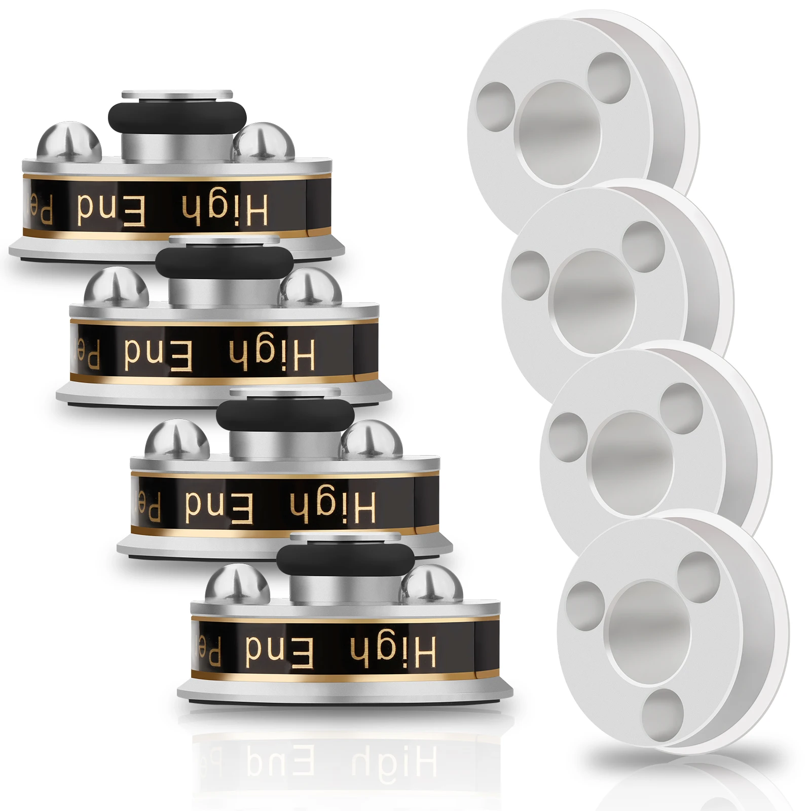 ขาตั้งลำโพงไฮไฟ 4 ชิ้น ทำจากเหล็กกล้า ป้องกันการสั่นสะเทือน รองรับน้ำหนักได้ถึง 200 กก.