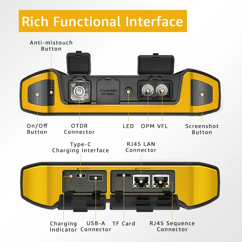 New OFW Mini OTDR 1610nm 20dB 10 IN 1 Active Fiber Live Tester Optic Reflector Optical Reflectometer Touch Screen OPM VFL iOLA