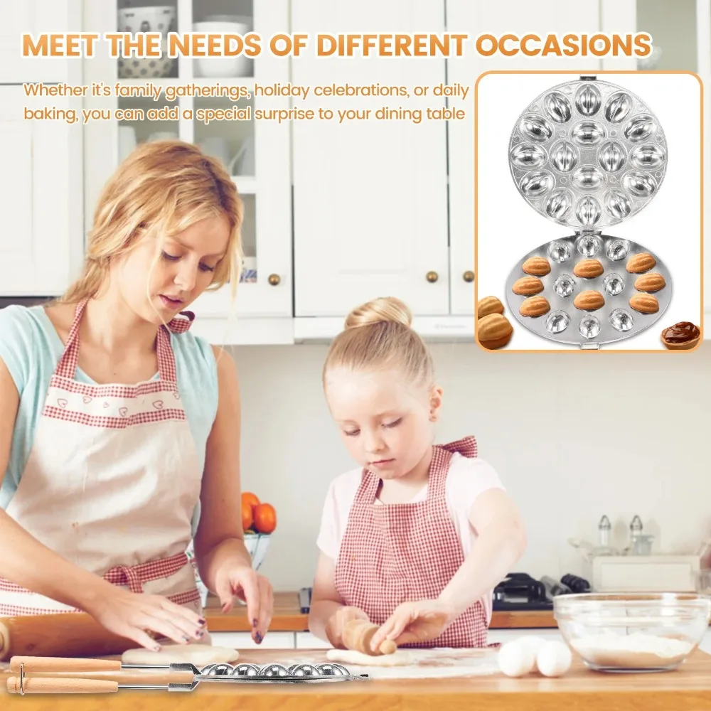 16 فتحة غير لاصقة صانع البسكوت قوالب الجوز قالب الكعكة متعددة الوظائف المعجنات الجوز صانع الكوكيز لقالب الخبز المطبخ