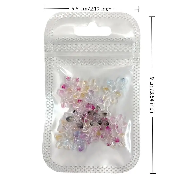 30 Stück 3D Glitzer-Harz-Schmetterlings-Blumen-Nagelanhänger mit glänzendem Strass-Mittelteil für DIY-Nagelkunst und Nagelstudio-Anwendung – Detail 9