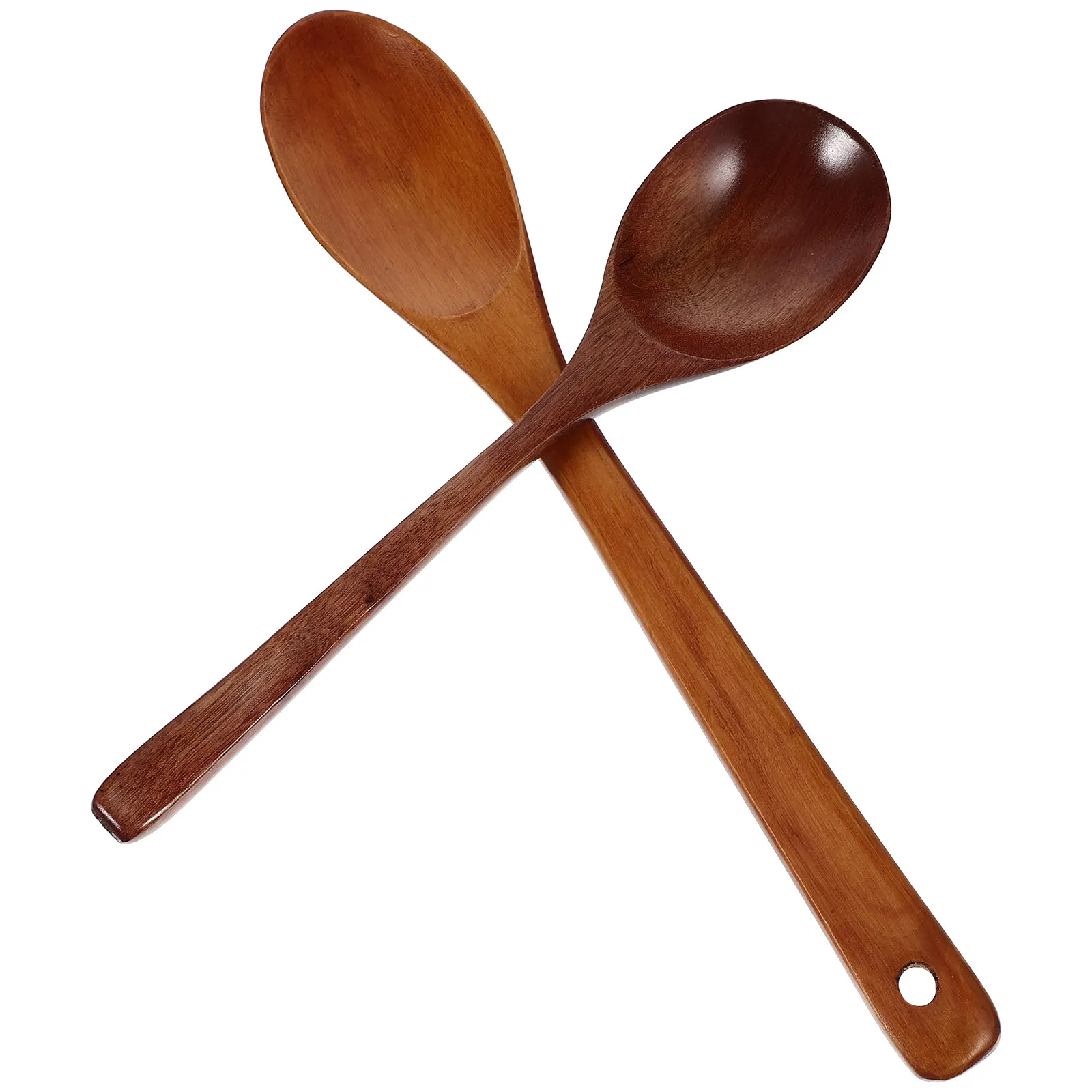 

2 Pcs Large Combination Smooth Heat Insulation Salad Tongs Soup Wooden Salad Long Handle Serving Ramen Rice Spoon StirringSpoons
