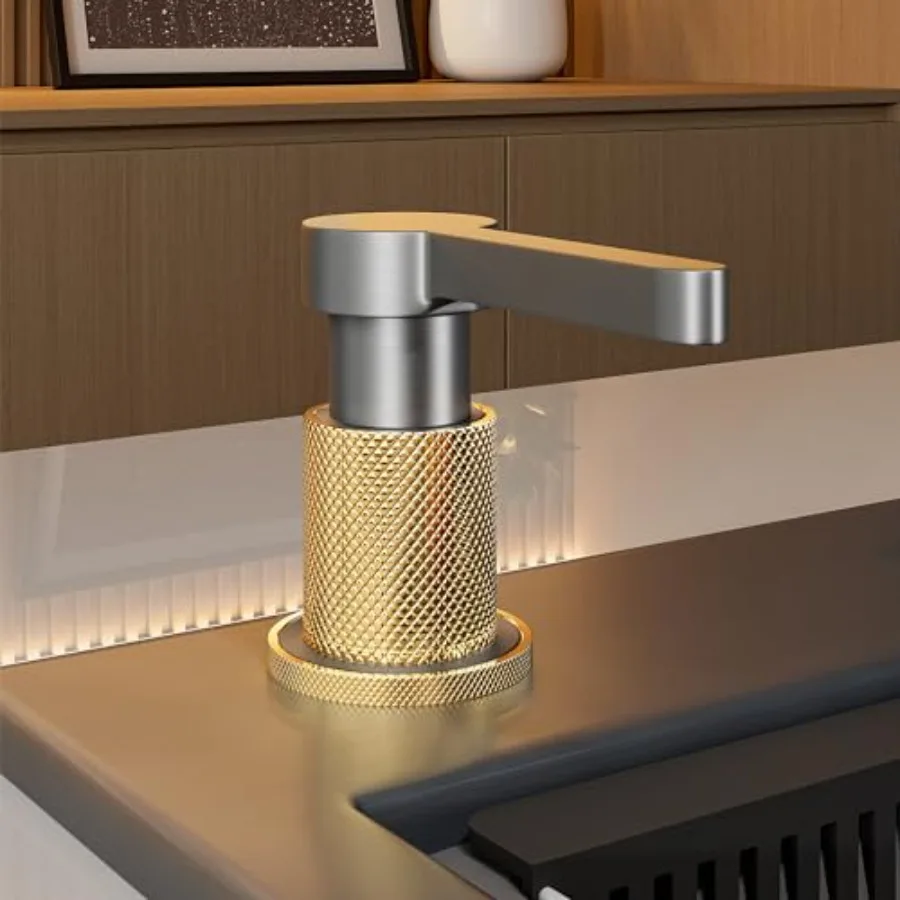 

Диспенсер для мыла для кухонной раковины из латуни с медным насосом, бутылка 520 мл (17,6 унций), комплект удлинительной трубки 59 см (1,5 м), серый