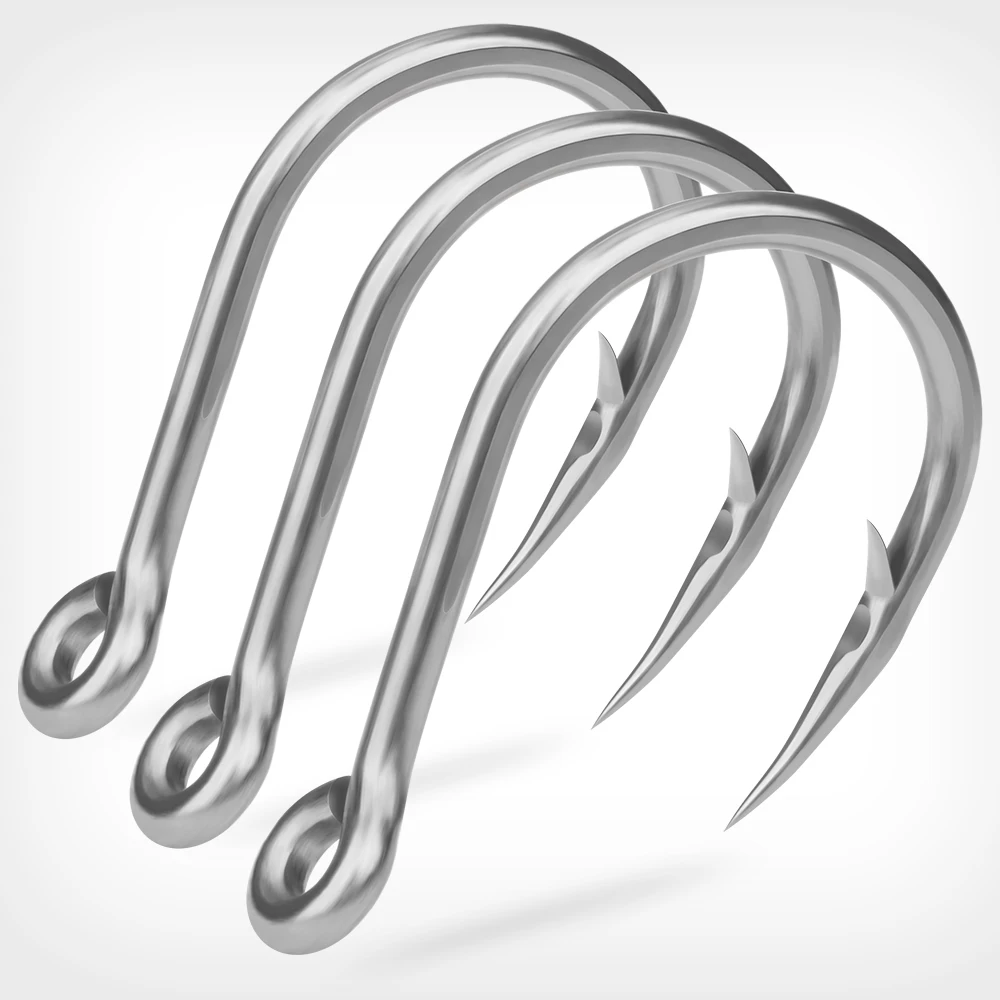 10pcs PROBEROS High Carbon Steel Heavy Duty Hooks,Reinforced Sharp Hooks,Super Strong Deep Big Game Saltwater Jigging Hooks