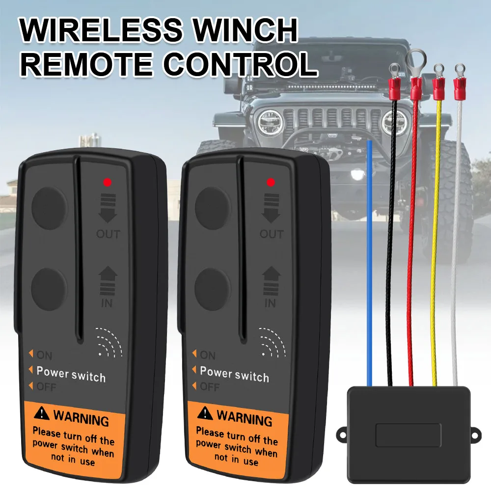 Electric Winch 2.4G 12V 24V Switch Controller Wireless Remote Control Recovery Kit 72W Universal for Jeep Off-road ATV Trailer