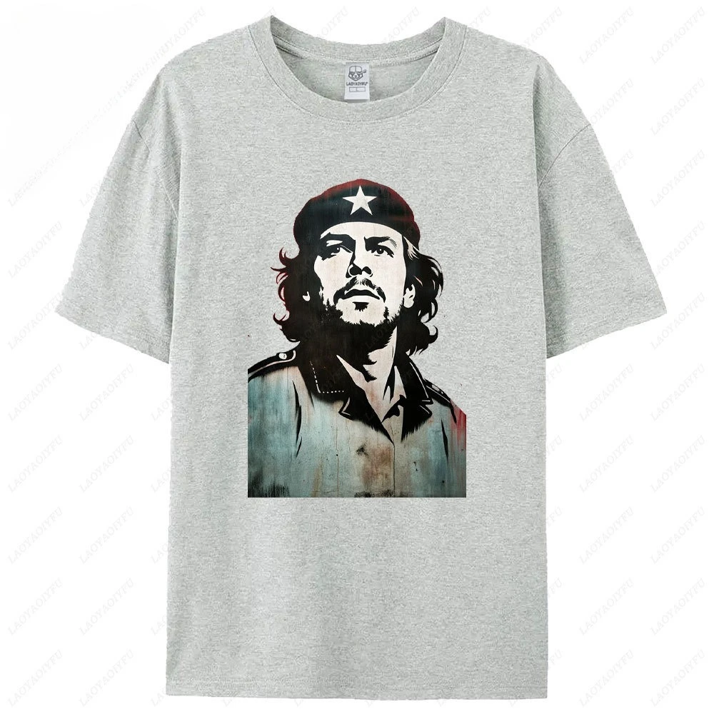 Vintage Che Guevara Silhouette Oversized T-Shirt,Retro Revolutionary Graphic Tee,Punk Streetwear Heavy Cotton Top For Collectors