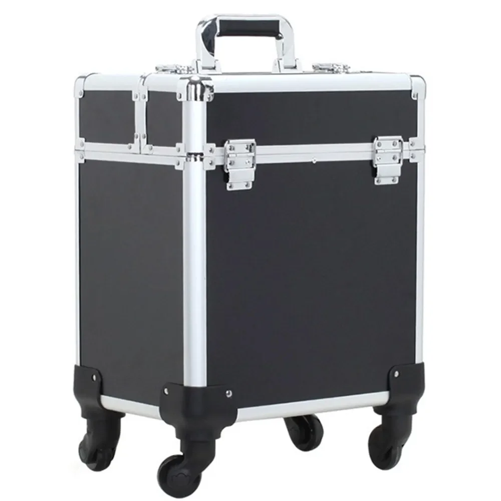 

Baggage High Quality Large Suitcase Travel Trolley Case Cosmetic Box Makeup Storage Tool Hair Beauty Toolbox Luggage Bags Wheels